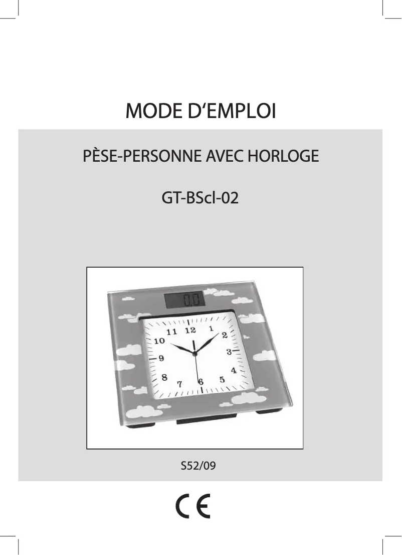 Page 1 de la notice Manuel utilisateur GlobalTronics GT-BScl-02