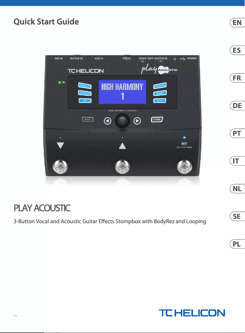 Page n°1 - Guide de démarrage rapide TC Helicon Play Acoustic