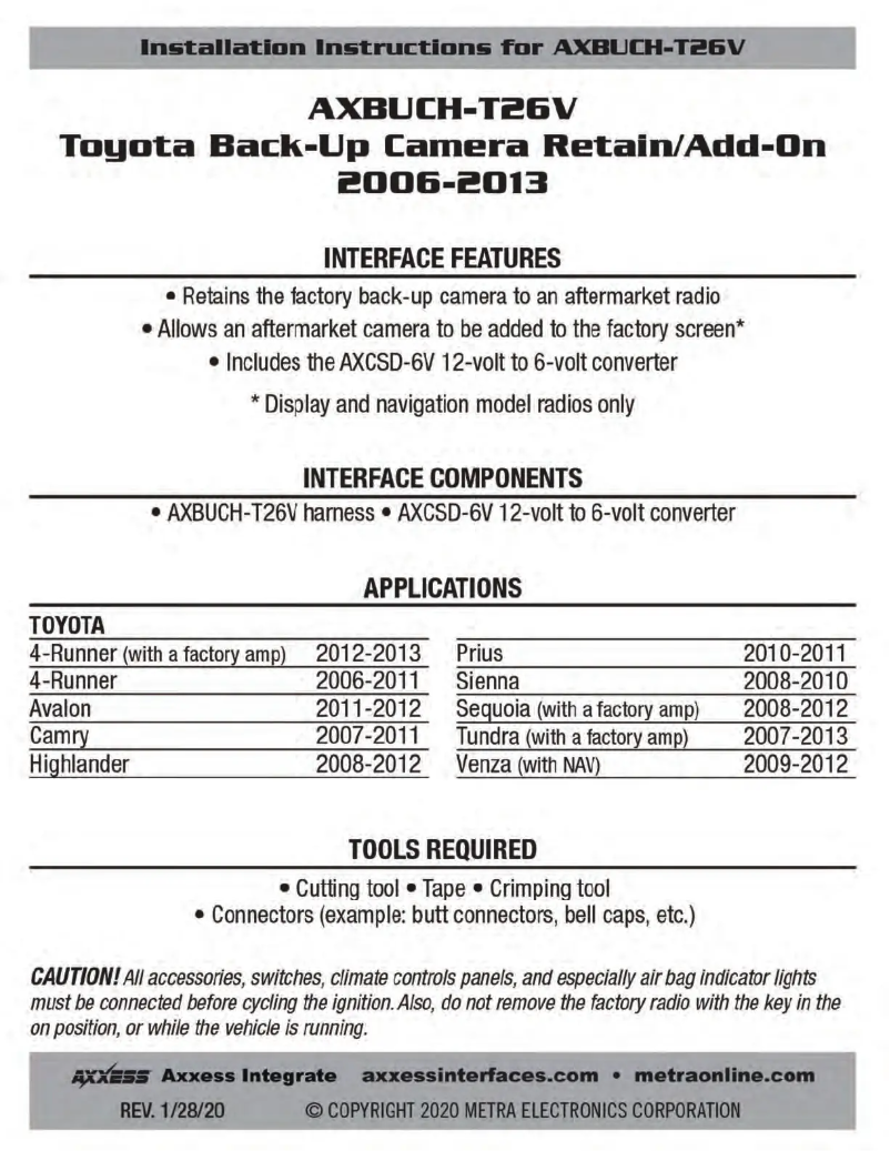 Page 1 de la notice Manuel utilisateur AXESS AXBUCH-T26V