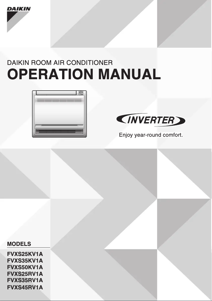 Page 1 de la notice Manuel utilisateur Daikin FVXS45RV1A