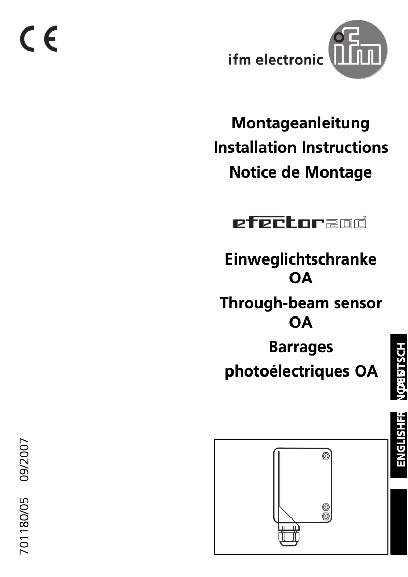 Page 1 de la notice Manuel utilisateur IFM OA5115