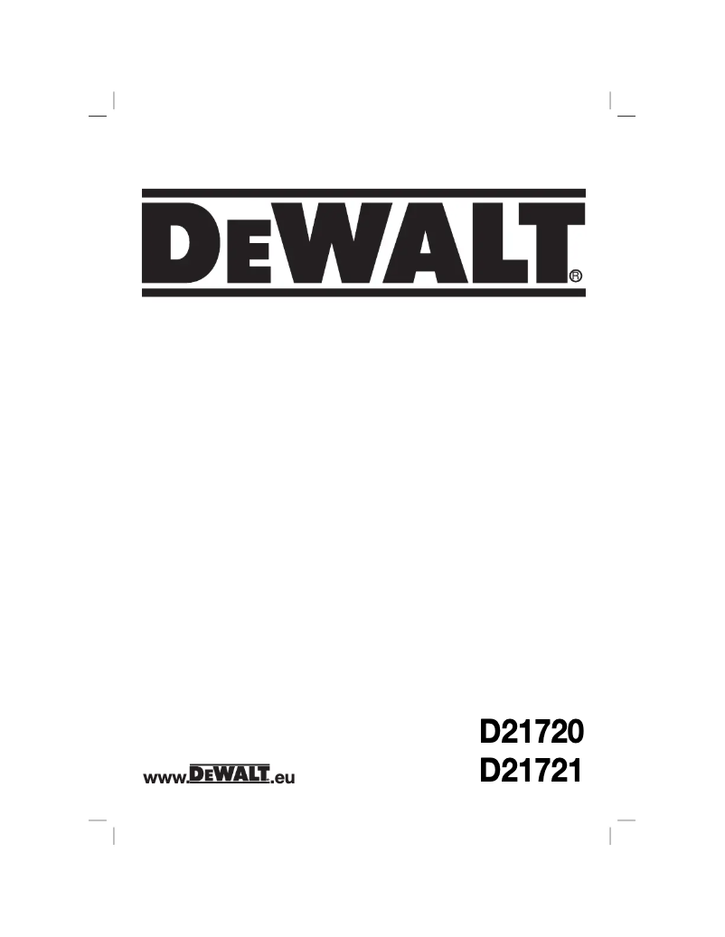 Page 1 de la notice Manuel utilisateur DeWalt D21721