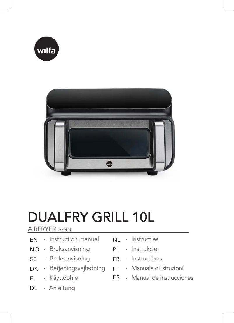 Image de la première page du manuel de l'appareil DualFry Grill 10 AFG-10