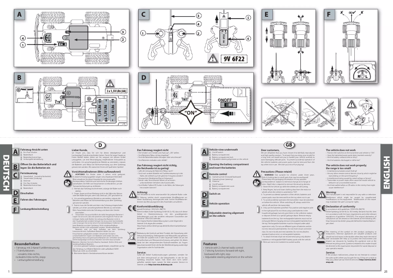 Image de la première page du manuel de l'appareil Monstertruck Dino Hunter 2CH RTR