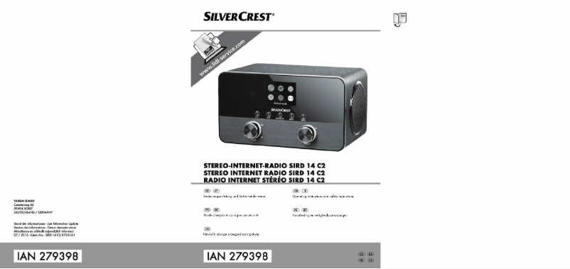 Página 1 del manual Manual de usuario SilverCrest SIRD 14 C2