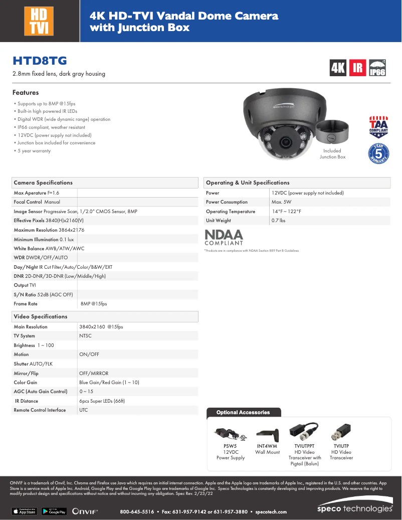 Image de la première page du manuel de l'appareil HTD8TG