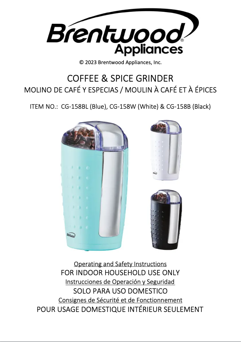 Página 1 del manual Manual de usuario Brentwood CG-158W