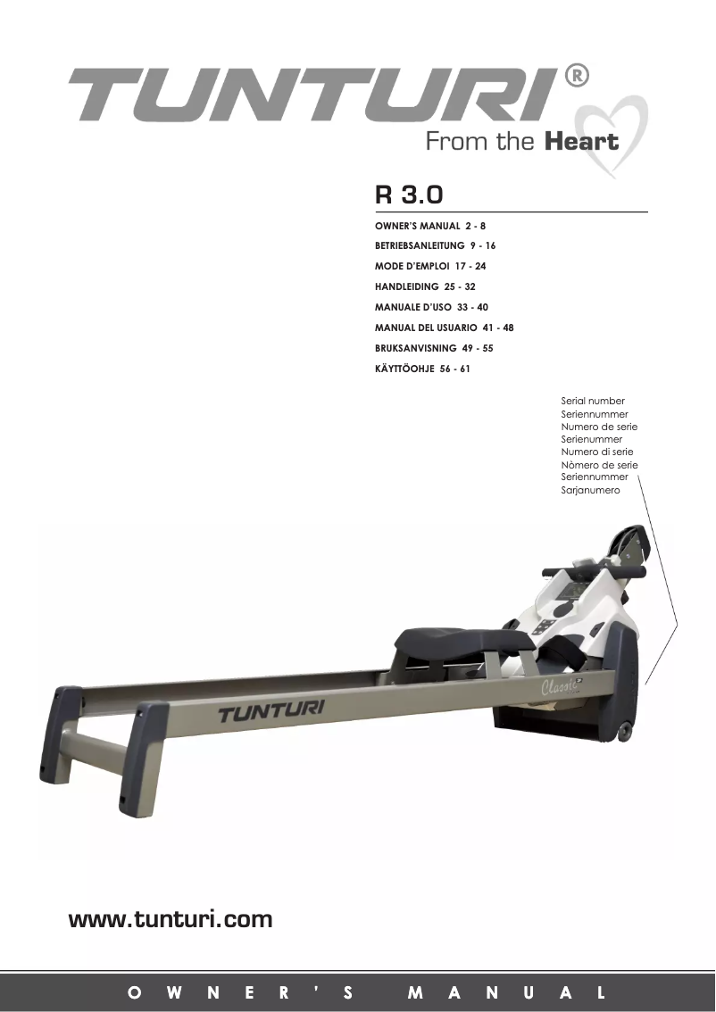 Image de la première page du manuel de l'appareil Classic Row 3.0