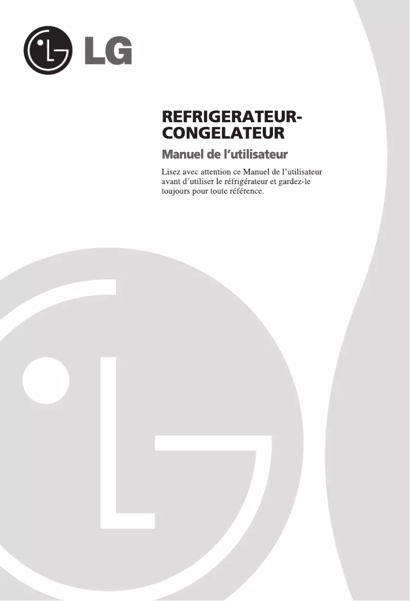 Page 1 de la notice Manuel utilisateur LG GR-389BVQ