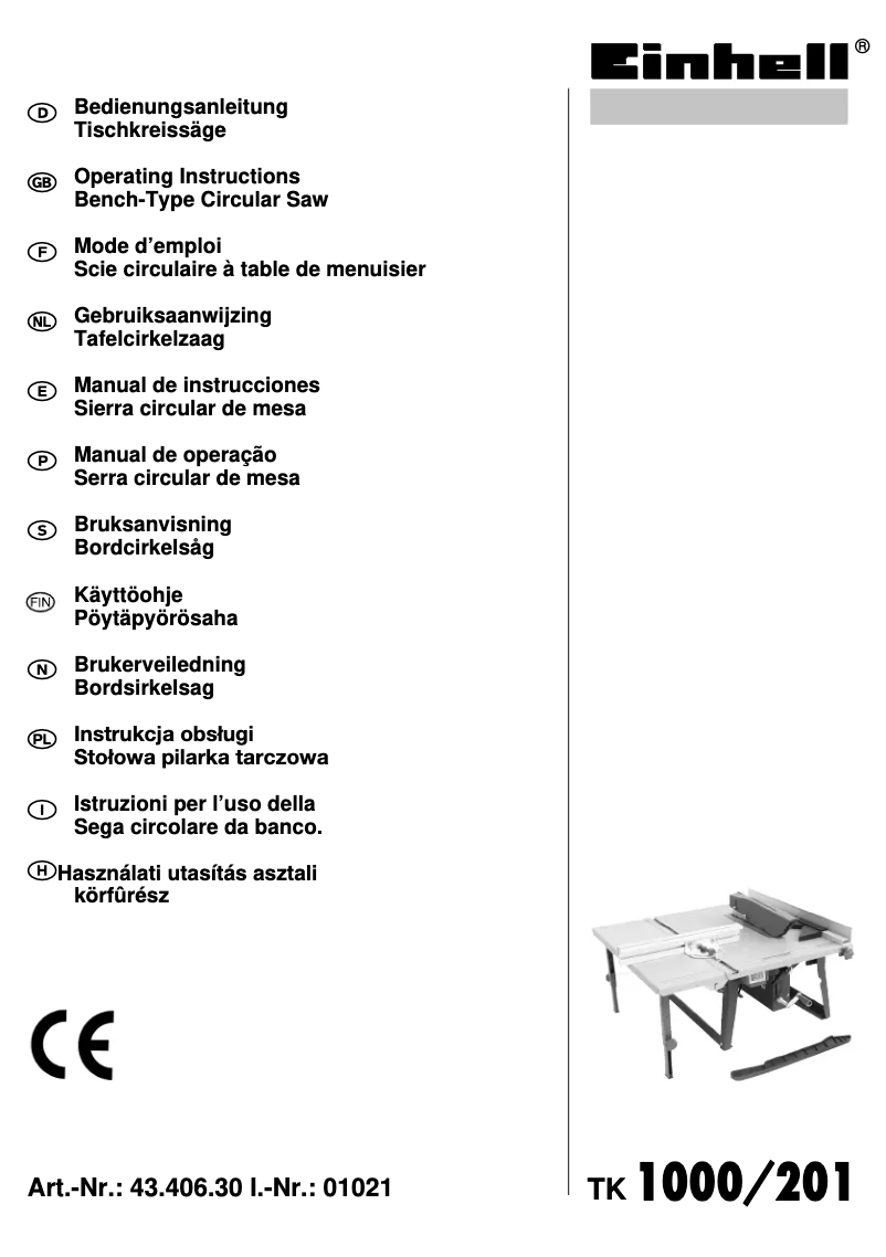 Image de la première page du manuel de l'appareil TK 1000/200