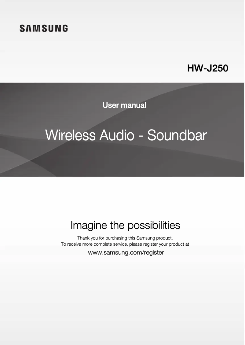 Page 1 de la notice Manuel utilisateur Samsung HW-J250