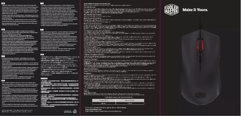 Page n°1 - Manuel utilisateur Cooler Master MasterMouse S