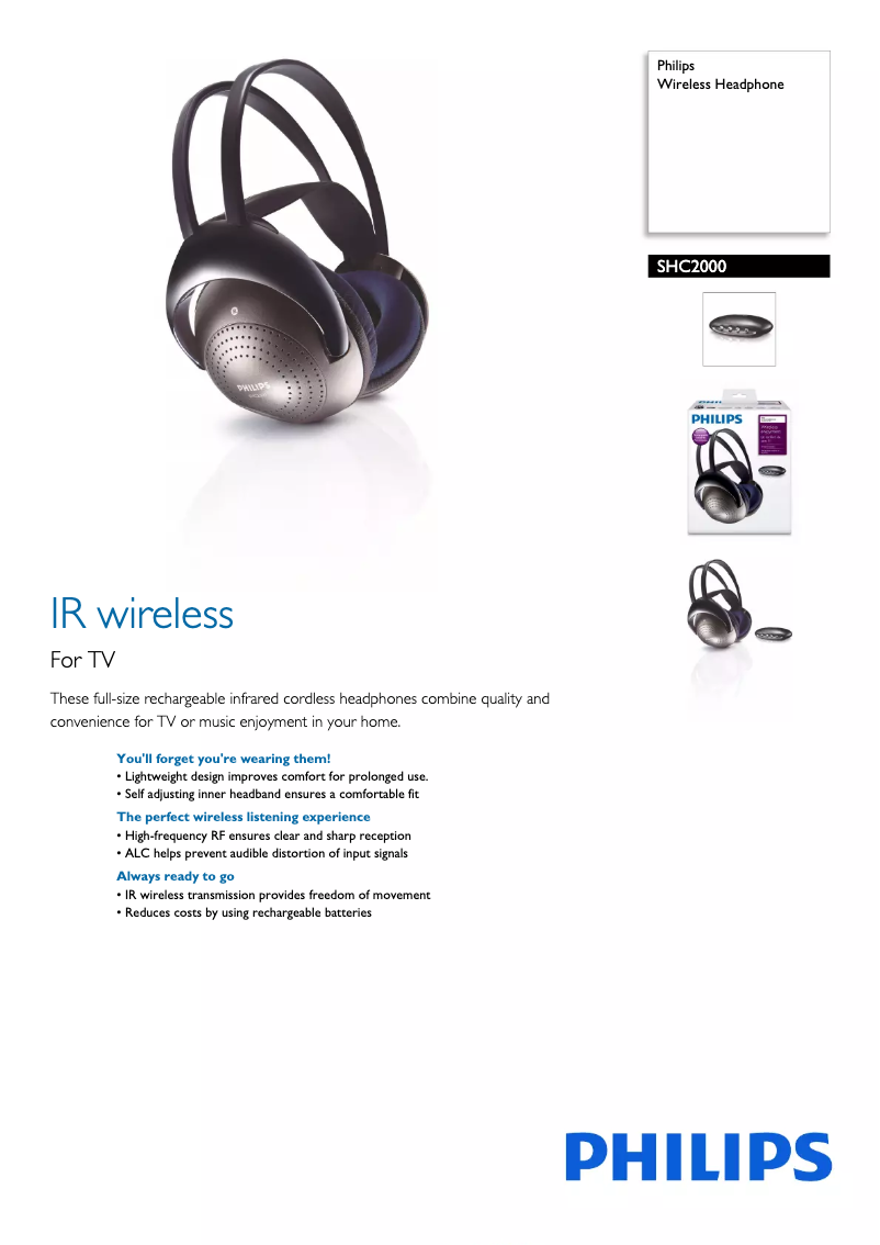 Página 1 del manual Folleto Philips SHC2000