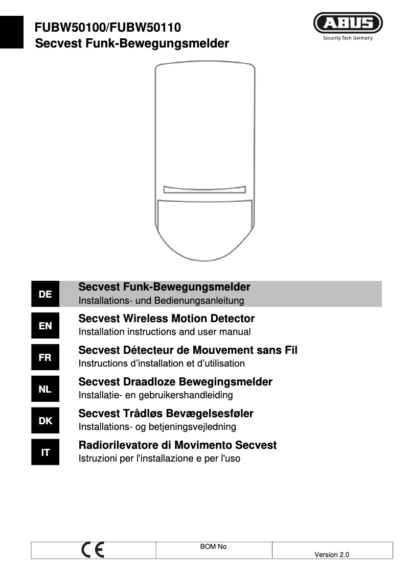 Page n°1 - Guide d'installation Abus FUBW50100