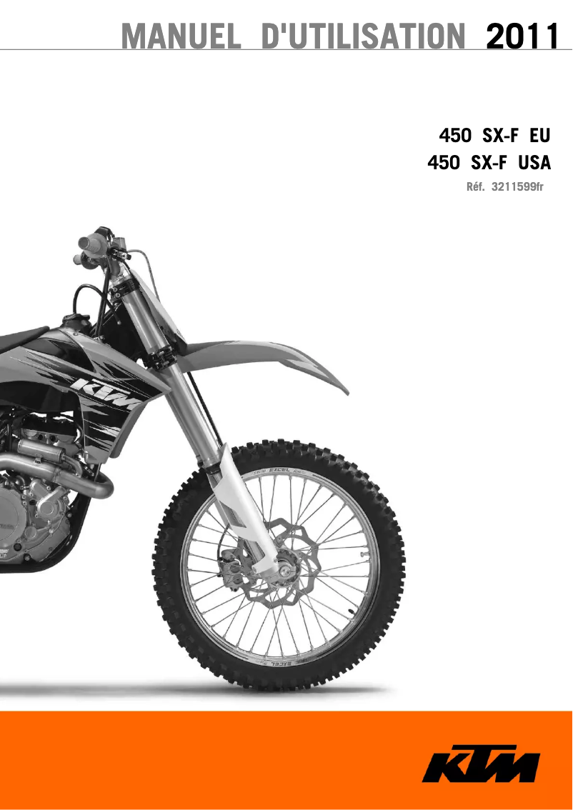 Page 1 de la notice Manuel utilisateur KTM 450 SX-F (2011)
