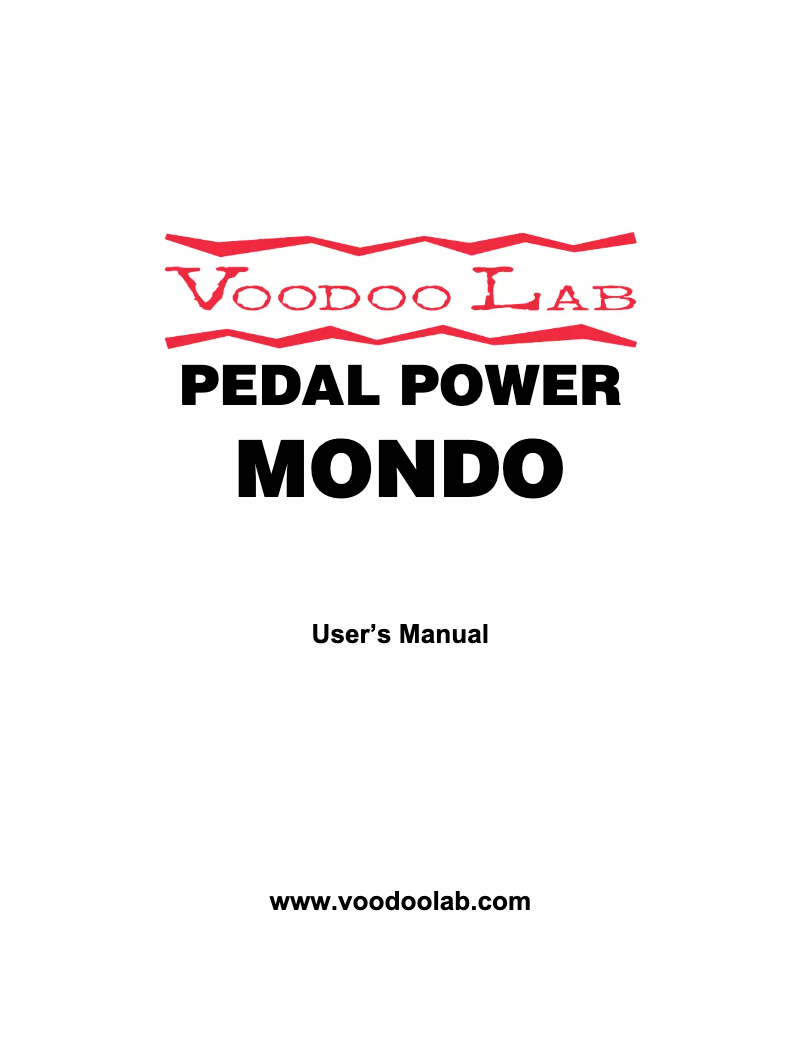 Page 1 de la notice Manuel utilisateur Voodoo Lab Pedal Power Mondo