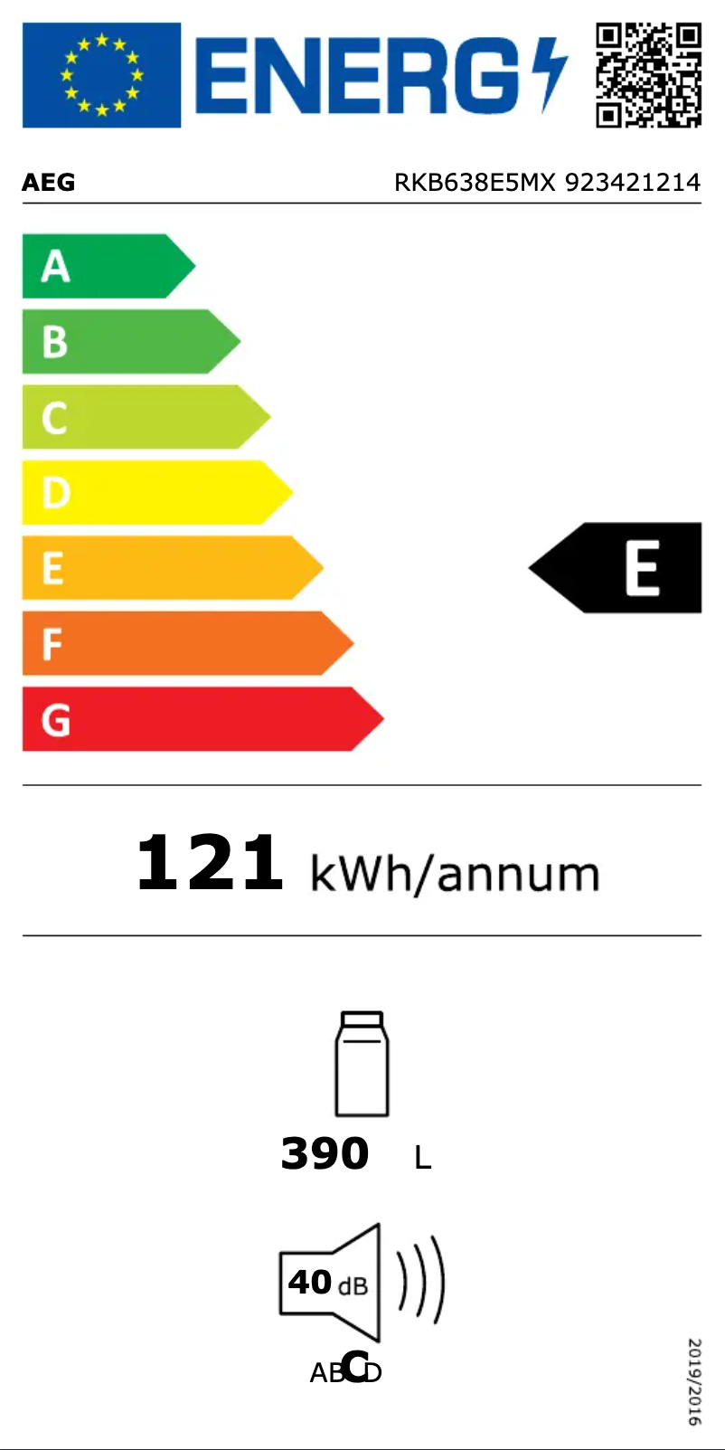 Page n°1 - Label énergétique AEG RKB638E5MX