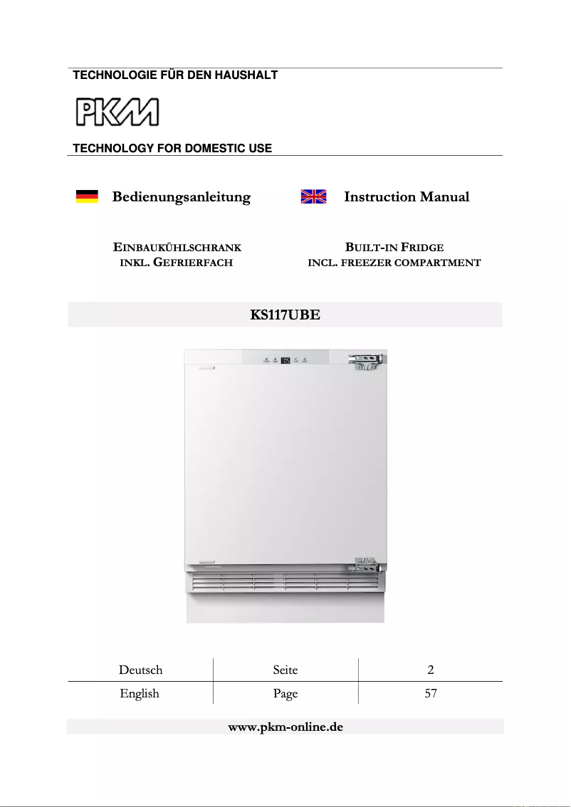 Page 1 de la notice Manuel utilisateur PKM KS117UBE