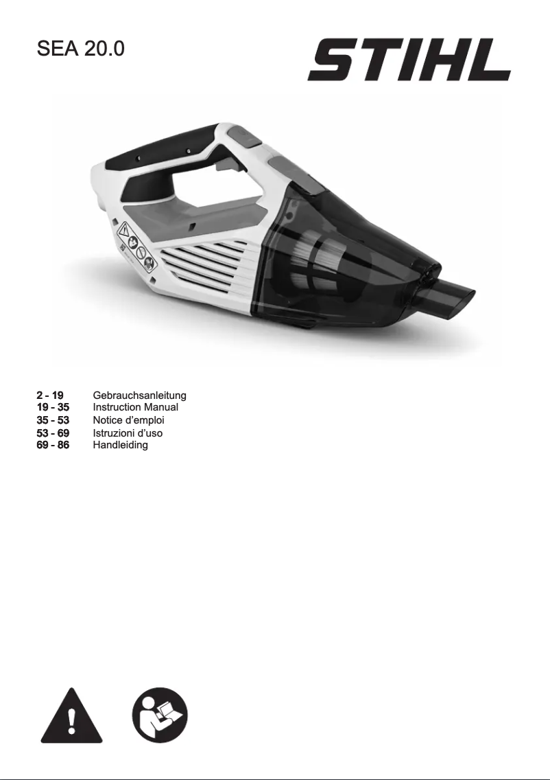 Page 1 de la notice Manuel utilisateur Stihl SEA 20.0