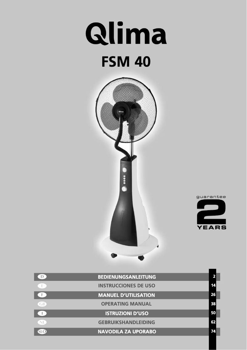 Página 1 del manual Manual de usuario Qlima Mistfan FSM 40