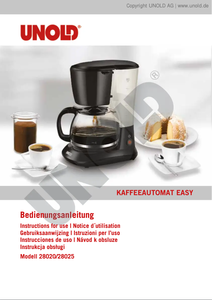 Page 1 de la notice Manuel utilisateur Unold Flavour 28025