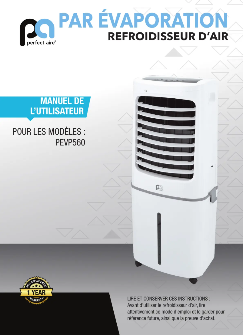 Image de la première page du manuel de l'appareil PEVP560