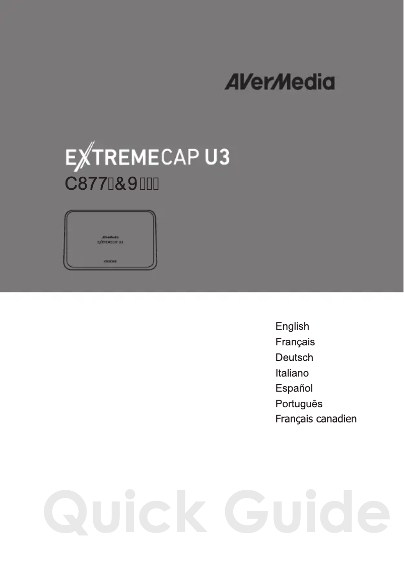 Page n°1 - Manuel utilisateur AVerMedia ExtremeCap U3