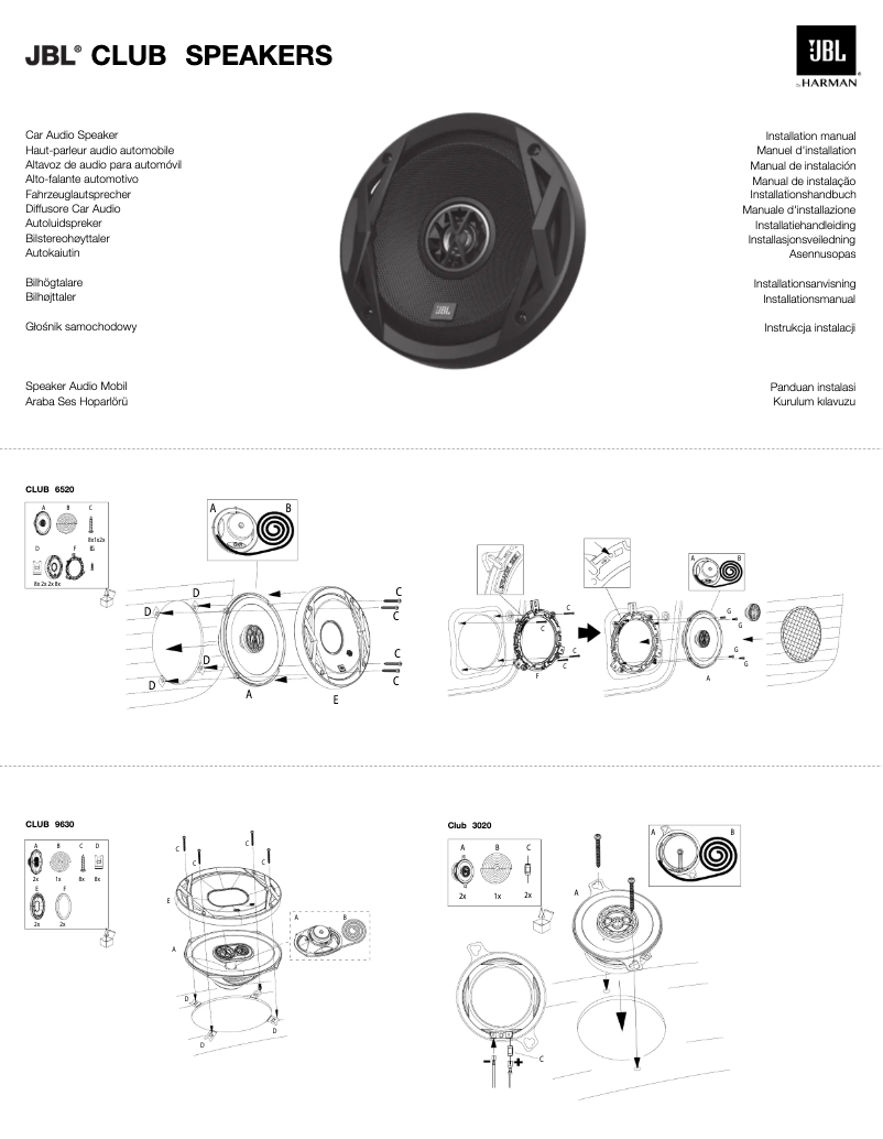 Page 1 de la notice Manuel utilisateur JBL Club 5020