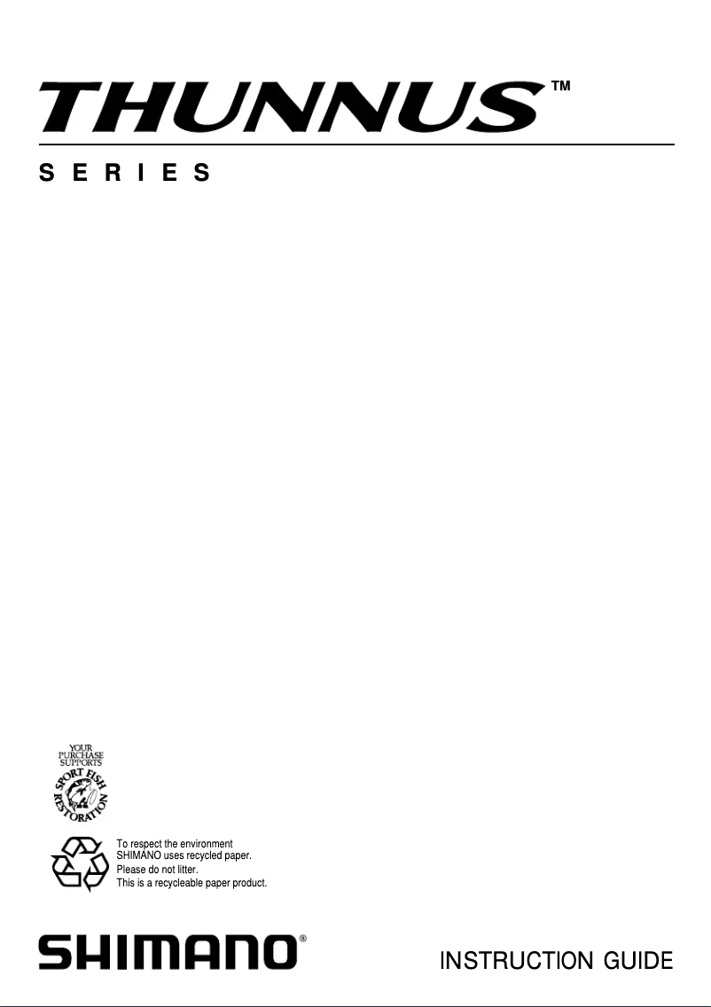 Page n°1 - Manuel utilisateur Shimano Thunnus 6000F