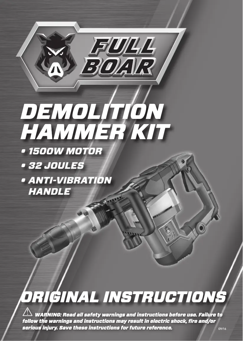 Page n°1 - Manuel utilisateur Full Boar FBT-1100U