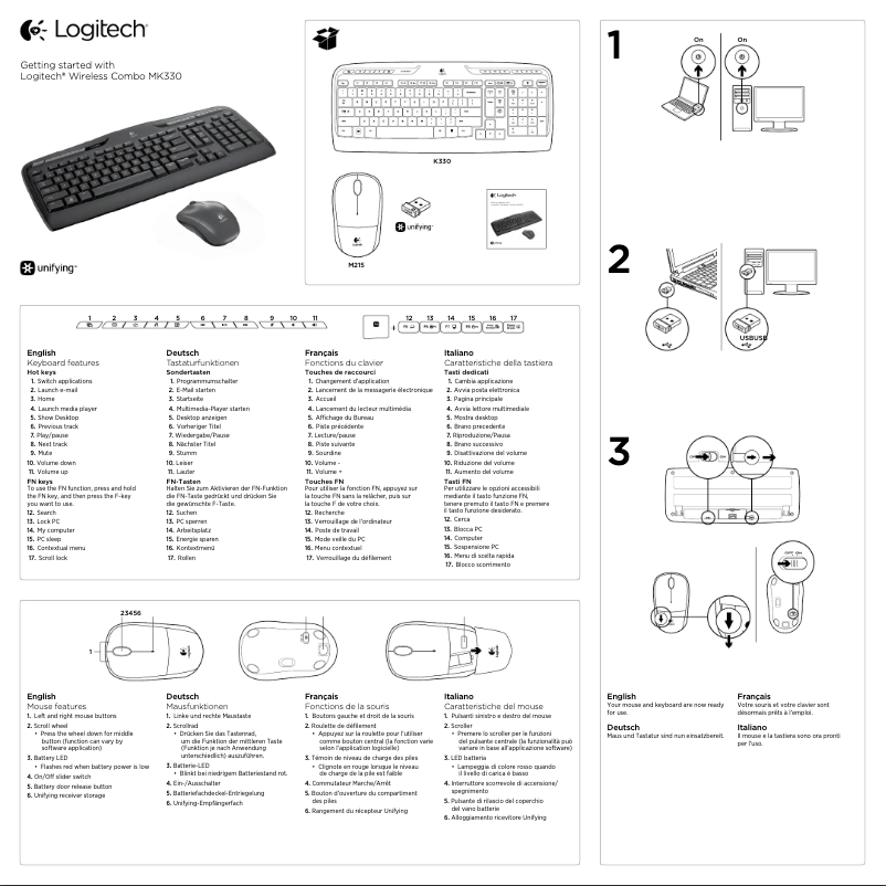 Page n°1 - Manuel utilisateur Logitech MK330