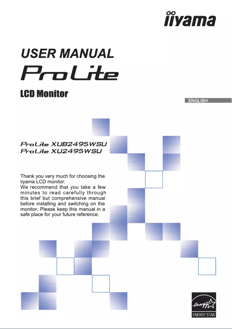 Page 1 de la notice Manuel utilisateur Iiyama ProLite XU2495WSU-B1