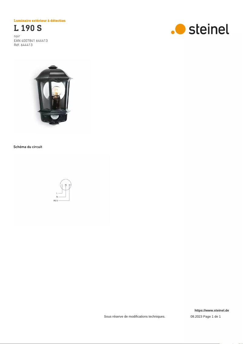 Image de la première page du manuel de l'appareil L 190 S