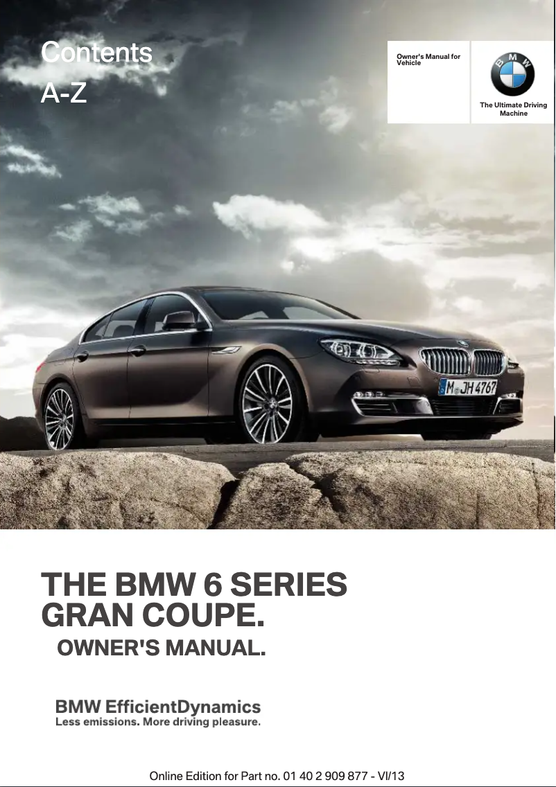 Image de la première page du manuel de l'appareil 650i Gran Coupe (2014)