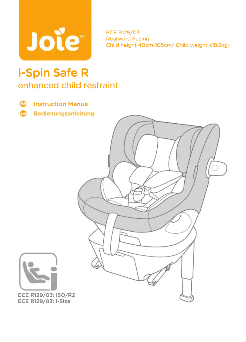 Page 1 de la notice Manuel utilisateur Joie i-Spin Safe R