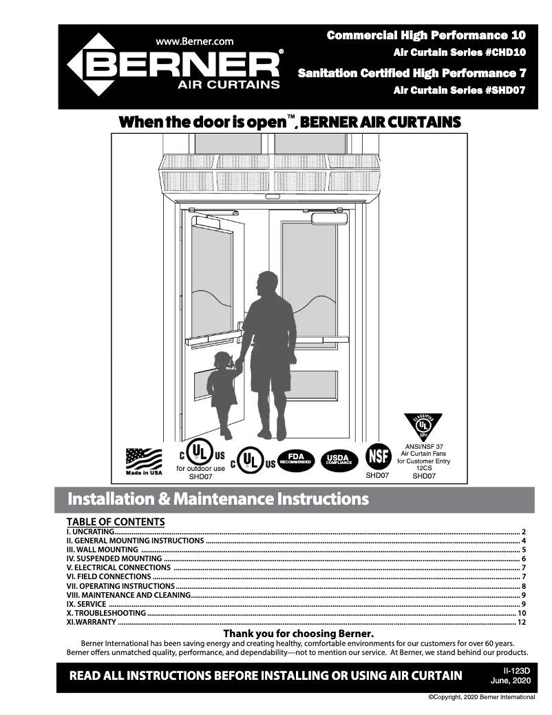 Image de la première page du manuel de l'appareil SHD07-1042AA
