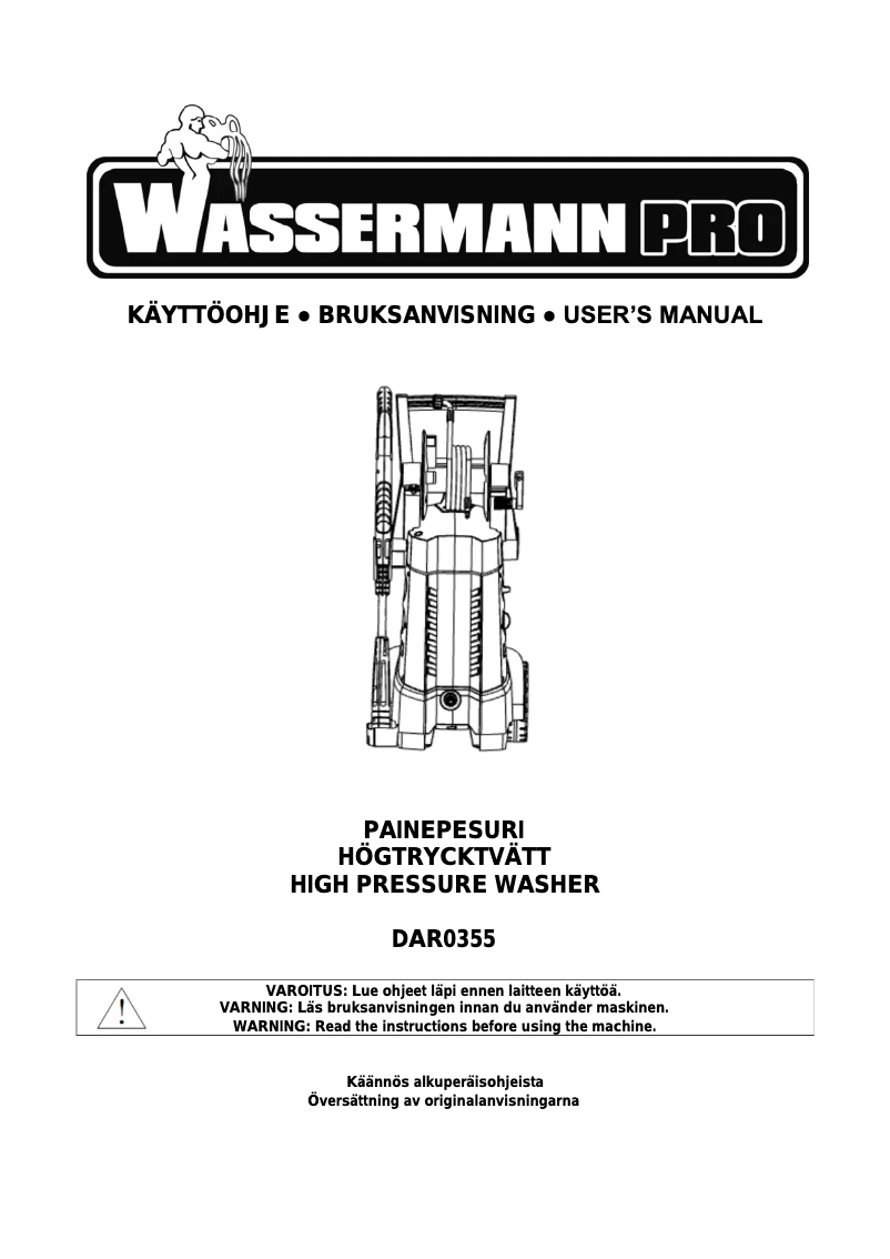 Page n°1 - Manuel utilisateur Wassermann DAR 0355