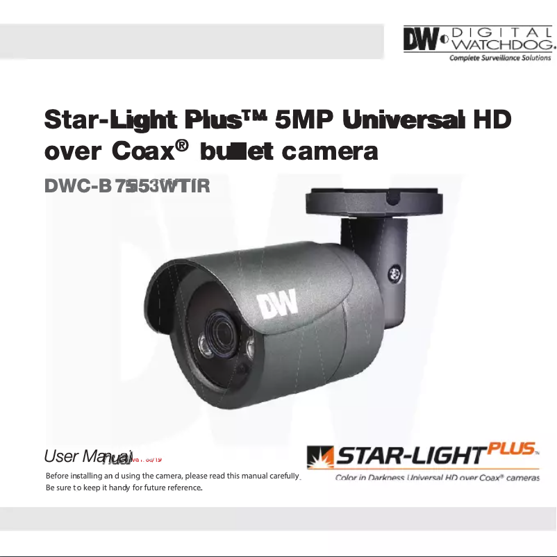 Page 1 de la notice Manuel utilisateur Digital Watchdog Star-Light Plus DWC-B7553WTIR