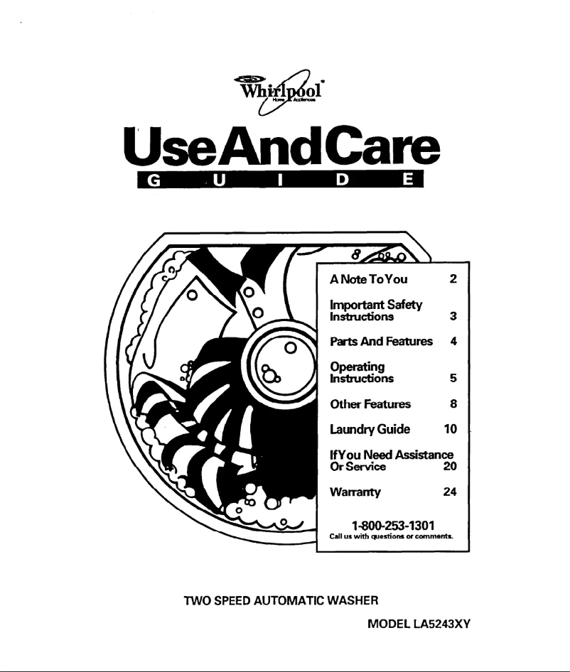 Página 1 del manual Manual de usuario Whirlpool LA5243XY