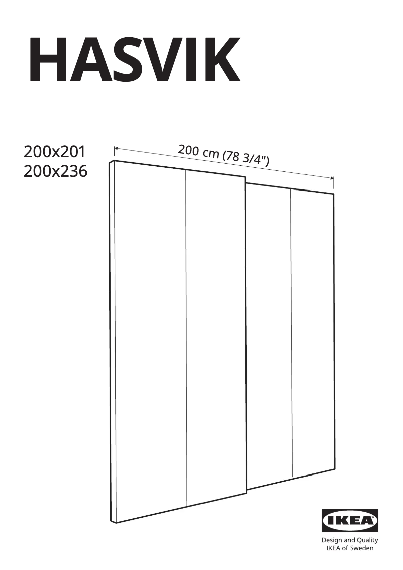 Page 1 de la notice Manuel utilisateur Ikea HASVIK 405.109.62