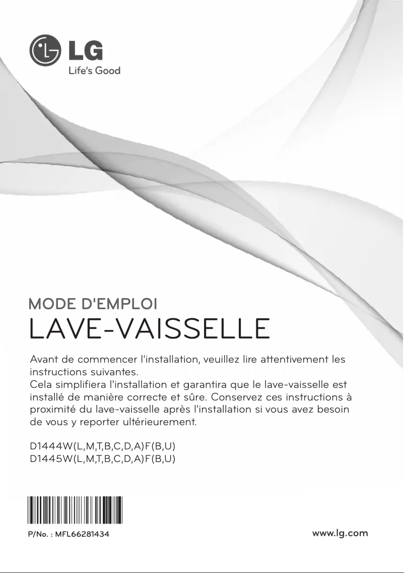 Page 1 de la notice Manuel utilisateur LG D1444CF