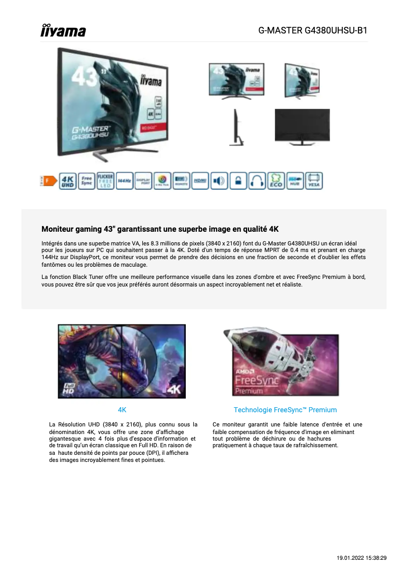 Página 1 del manual Manual de usuario Iiyama G-Master G4380UHSU