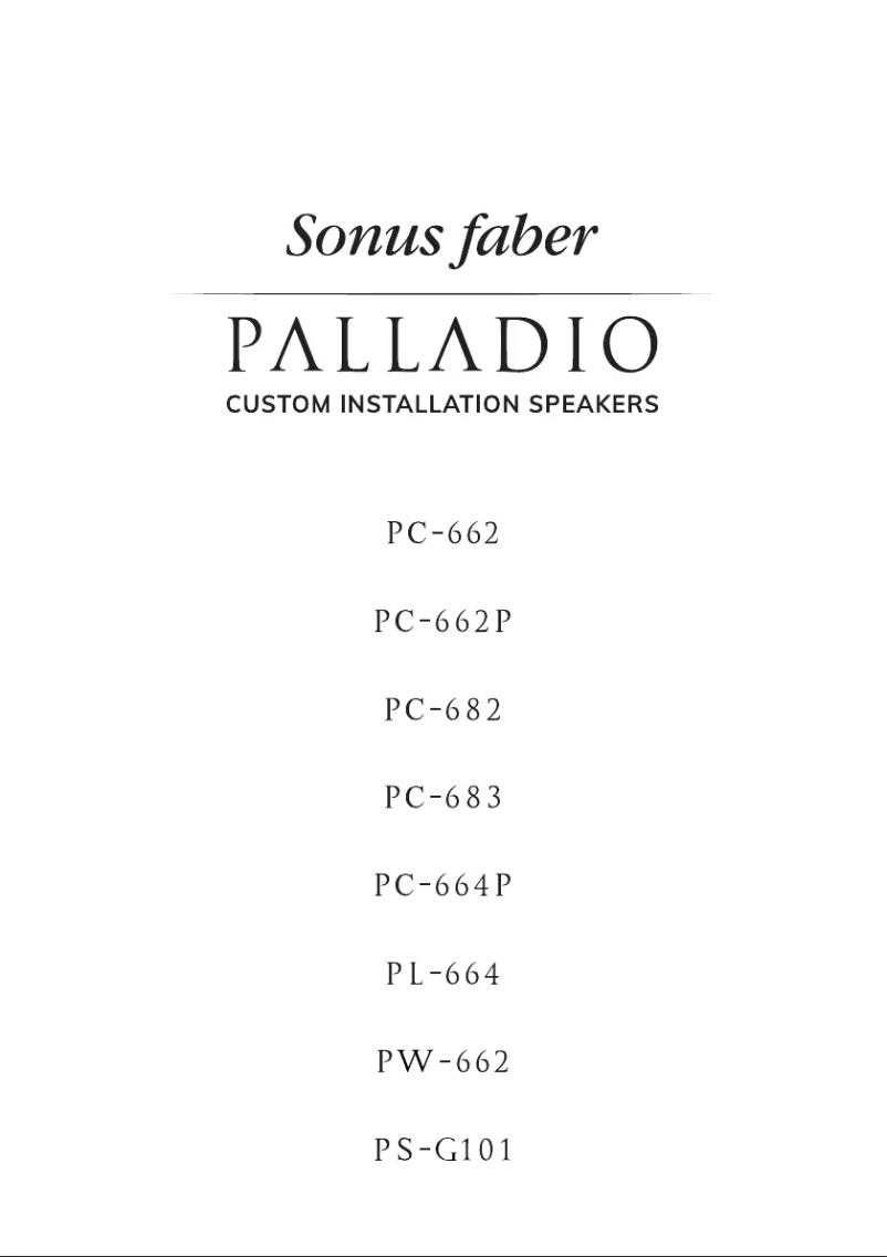 Page n°1 - Manuel utilisateur Sonus Faber Palladio PS-G101