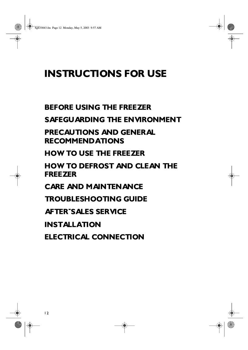 Page 1 de la notice Manuel utilisateur Bauknecht GKEA 335 Optima