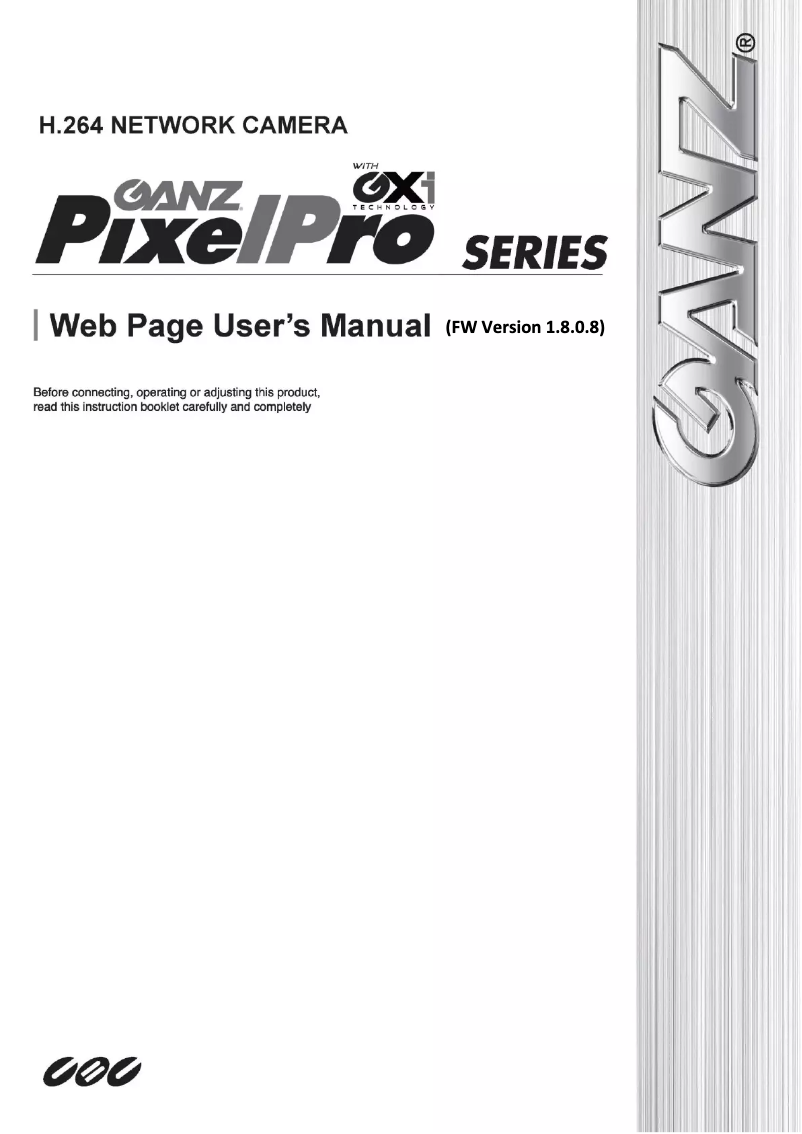 Page 1 de la notice Manuel utilisateur Ganz PixelPro ZS1-1DS