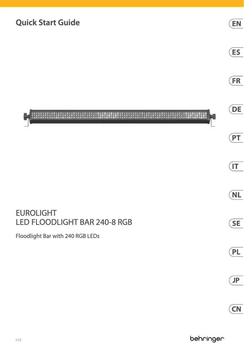 Image de la première page du manuel de l'appareil Eurolight LED Floodlight BAR 240-8 RGB