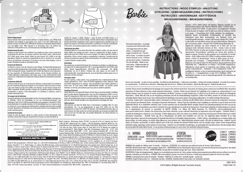 Página 1 del manual Manual de usuario Mattel Barbie Rock 'n Royals Courtney Doll