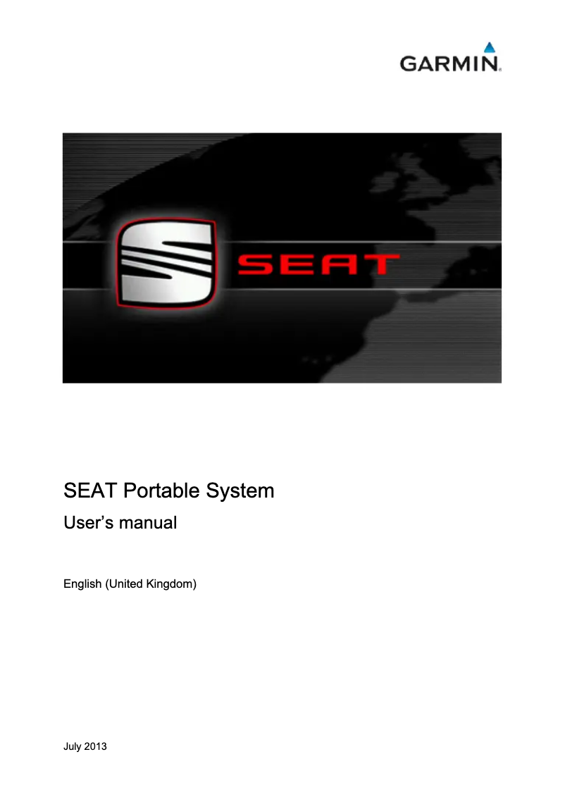 Page n°1 - Manuel utilisateur Garmin 4NSF Seat