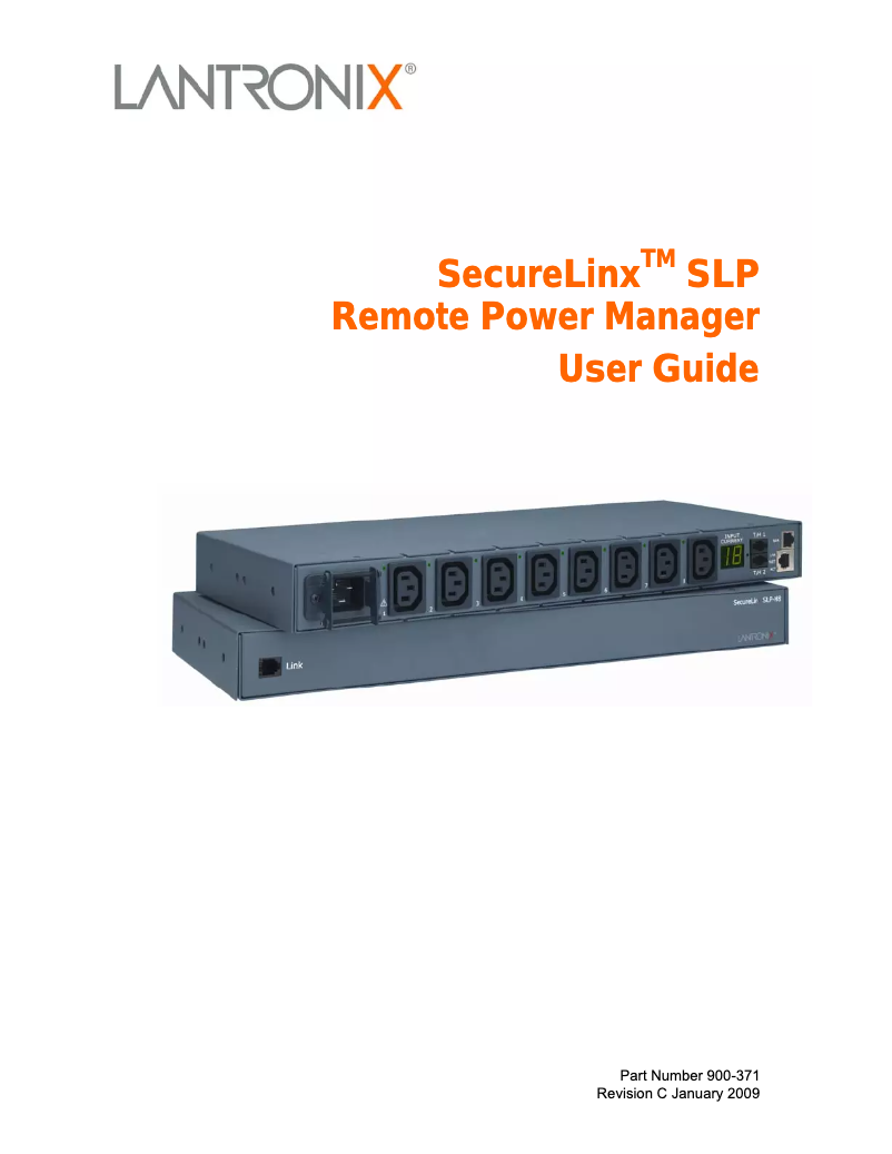 Image de la première page du manuel de l'appareil SecureLinx SLP