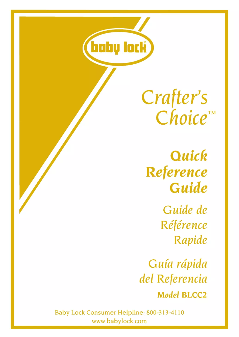 Page 1 de la notice Manuel utilisateur Baby Lock Crafters Choice 2